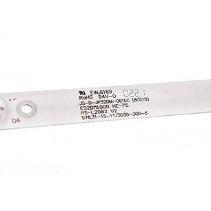 Комплект LED підсвітки для телевізора 32" (MS-L2082 V2 JS-D-JP32DM-061EC JL.D32061330-114ES-M), фото 3