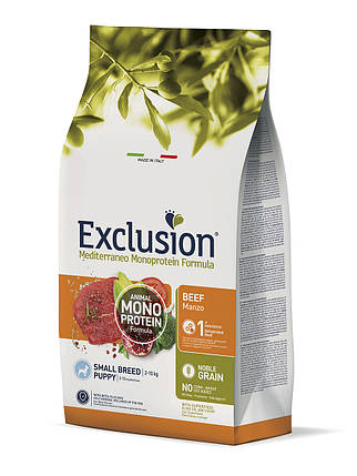 Сухий корм Exclusion Mini Puppy Beef для цуценят дрібних порід з яловичиною 2кг, фото 1