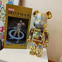 Статуетка Bearbrick 400% Золотий IRON MAN. 28 см