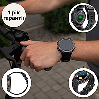 Мужские умные часы с пульсометром Водонепроницаемые часы смарт сенсорный экран Smart watch с шагомером
