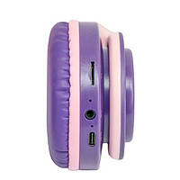 Беспроводные Bluetooth наушники с кошачьими ушками LED YW-018 Фиолетовые 18136 PS