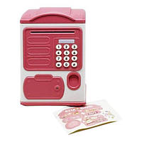 Сейф копилка с купюроприемником и отпечатком пальца Saving Box Розовый 15814 PS
