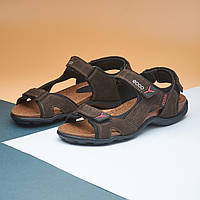 Мужские кожаные сандалии (натуральная кожа) коричневые, босоножки мужские, сандали размер: 40 41 42 43 44 45
