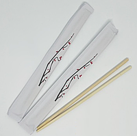 Палочки для суши круглые 20см 100шт бамбук в цветной упаковке