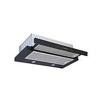 Витяжка для кухні Minola MTL 6222 BL 700 LED чорна телескопічна вбудована в шафу кухонна витяжка 60 см