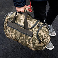 Спортивная сумка TALES пиксель (дорожная) черная тканевая для тренировок и поездок а 36 л Камуфляж Пиксель