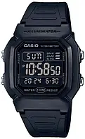 Мужские Часы CASIO W-800H-1BVES, электронные водонепроницаемые часы касио с чёрным дисплеем