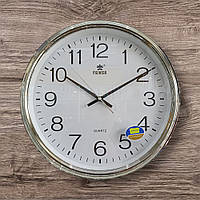 Настенные часы серебро зеркальное круглые бесшумные классические часы на стену