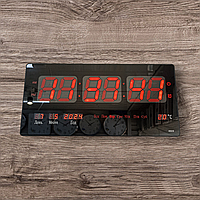 Настенные электронные часы красные большие светящиеся с календарем часы на стену