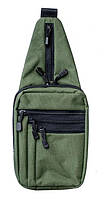 Нагрудная однолямочная сумка A-Line А33 с кобурой для пистолета Олива