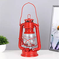 Лампа-светильник керосиновая (Лампадка) с герметичной конструкцией Летучая мышь Красная 24 см (время работы 1