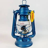 Лампа-светильник керосиновая (Лампадка) с герметичной конструкцией Летучая мышь Голубая 24 см (время работы 1
