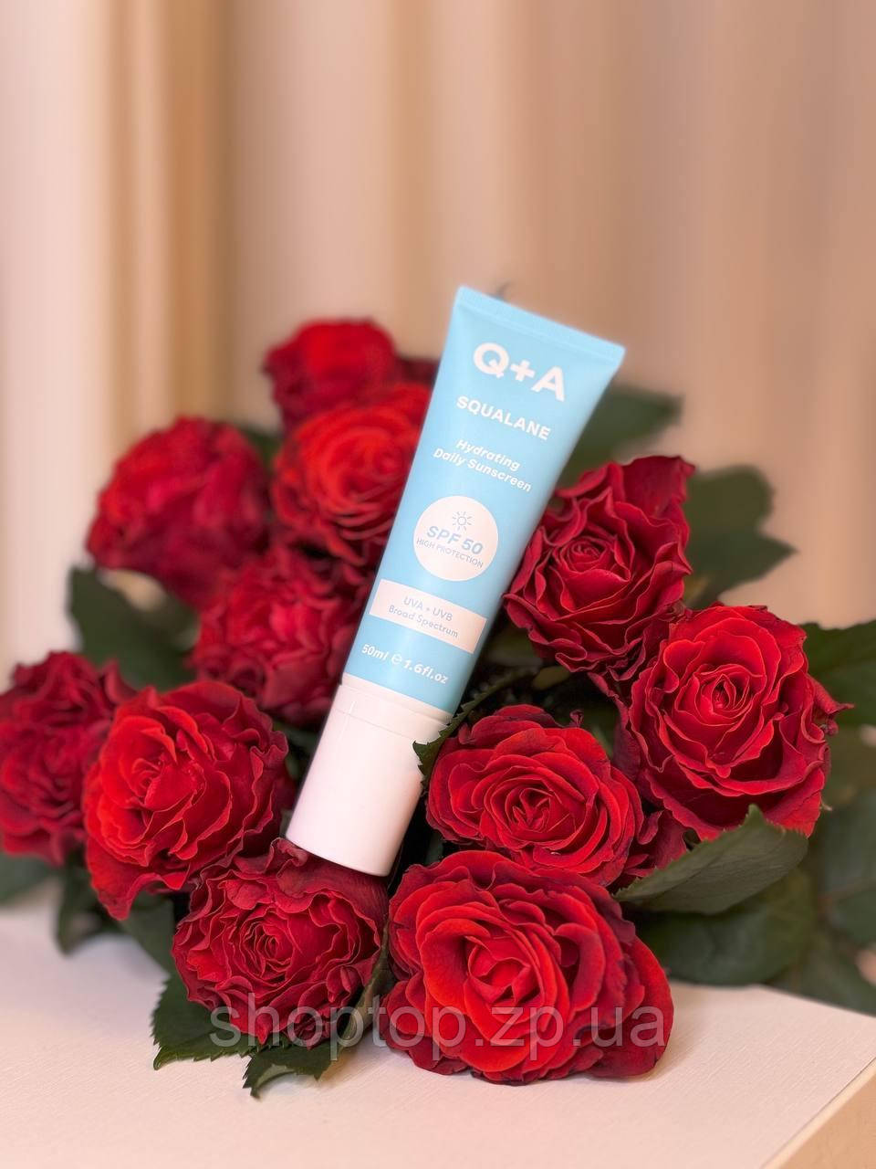 Зволожуючий сонцезахисний крем для обличчя Q+A Squalane Hydrating Daily Sunscreen 50 мл