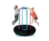 TubeRoo Jump-a-Round Mini Trampolin Indoor Outdoor für Zwei Kinder oder mehr Personen ab 2 Jahre bodentief mit