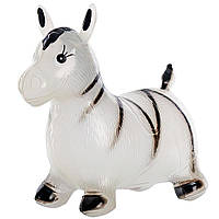 Прыгун-зебра детский резиновый 0002-1 Белый (29-23-16 см) (ослик, лошадка гимнастическая для ребенка)