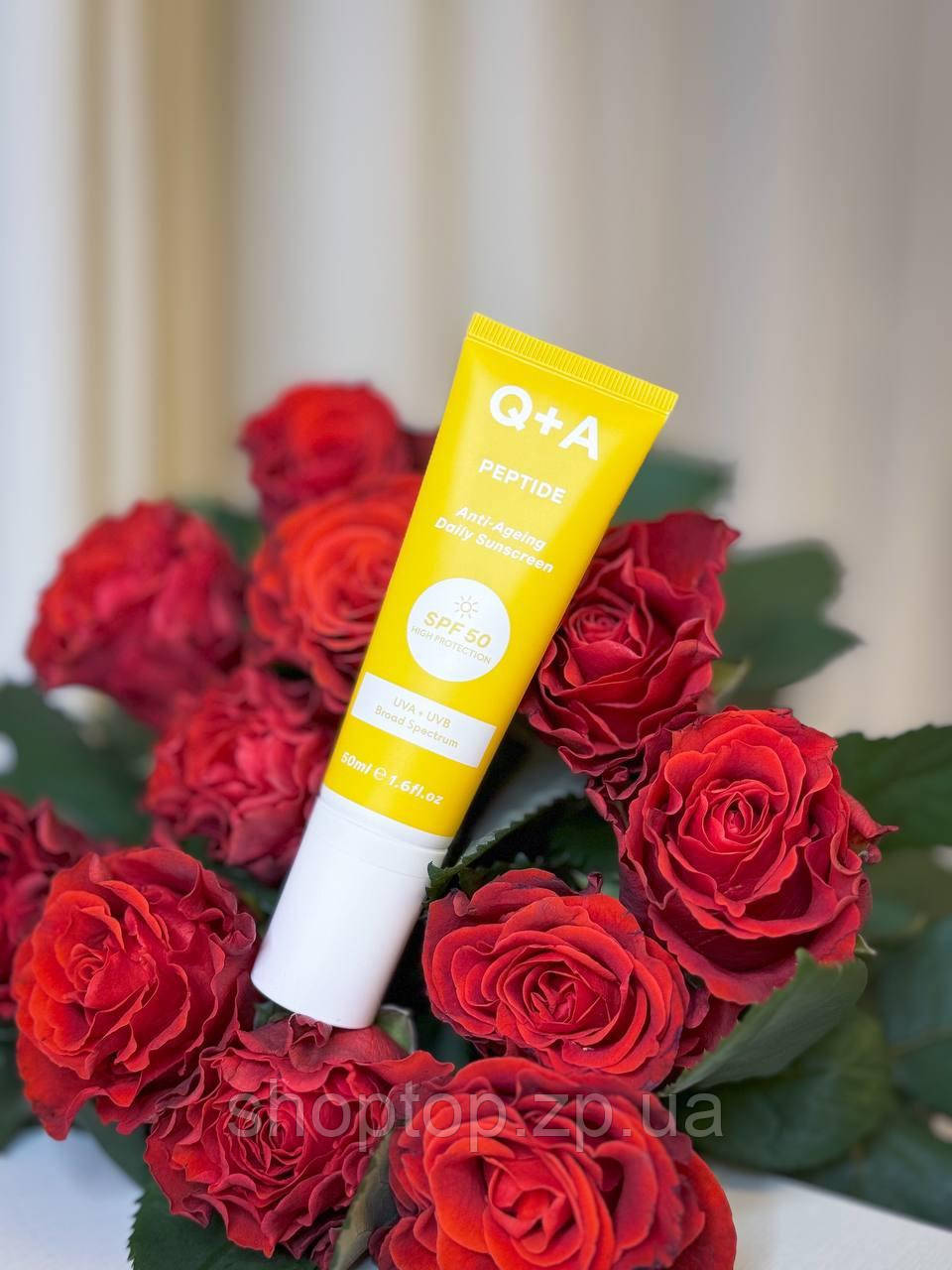 Антивіковий сонцезахисний крем для обличчя Q+A Peptide Anti-Ageing Daily Sunscreen 50 мл