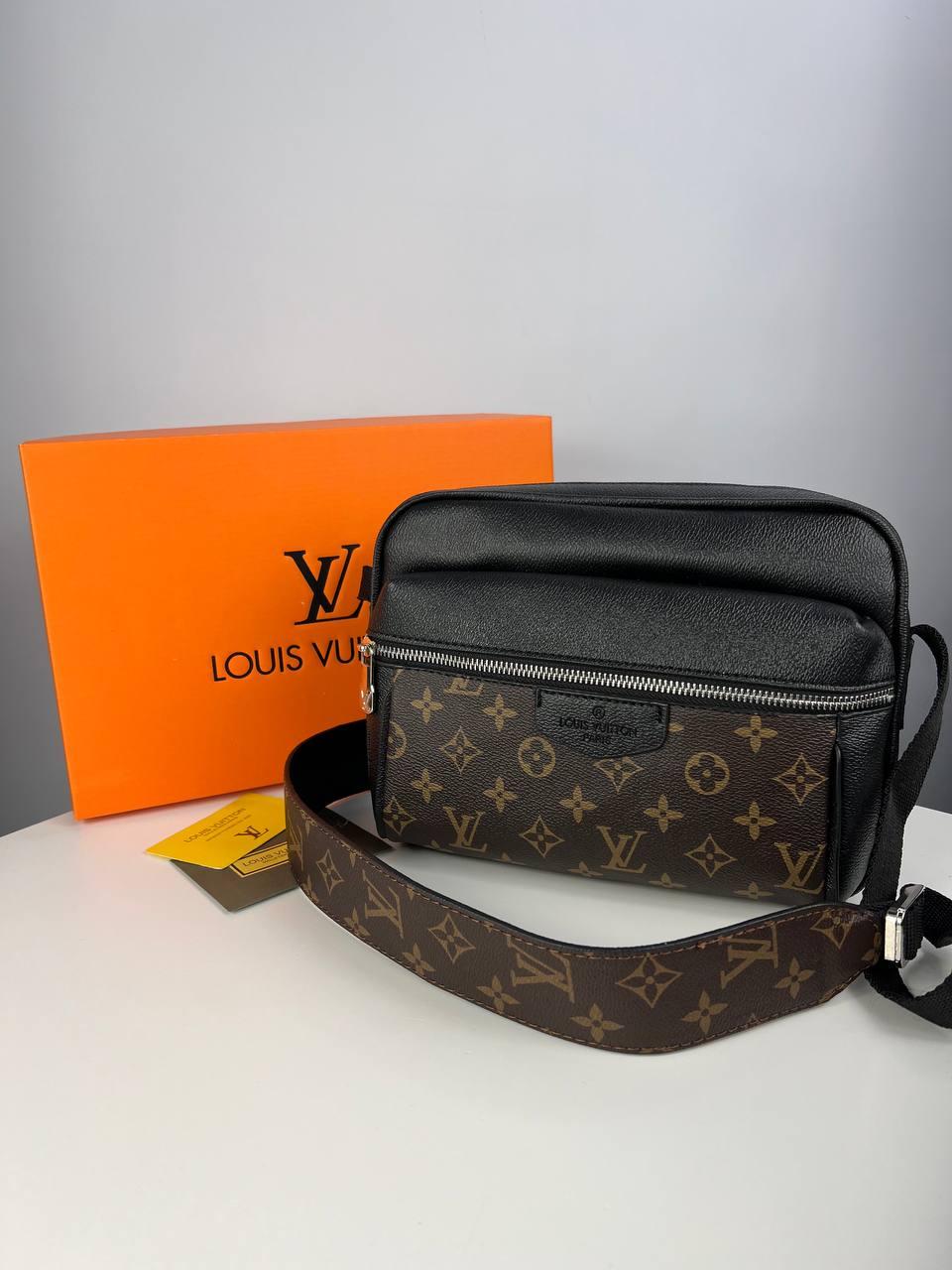 Сумка чоловіча Louis Vuitton чорна в подарунковій упаковці