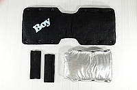 Муфта перчатки раздельные, на коляску / санки, облегающие, для рук, черный флис (цвет - серебро) Код/Артикул