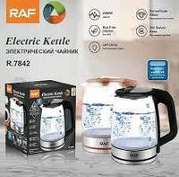Электрический стеклянный чайник RAF R.7842 на 2.2л с подсветкой 2000Вт кухонный прибор для кипячения воды rcs