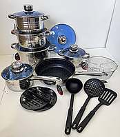 Набор посуды из высококачественной пищевой нержавеющей стали Zepline с многослойным дном и термодатчиками int