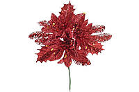 Декоративный цветок BonaDi Пуансеттия красная новогодняя
