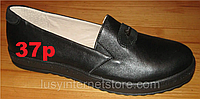 Туфли черные женские кожаные на среднюю ногу от производителя модель НТ5Р