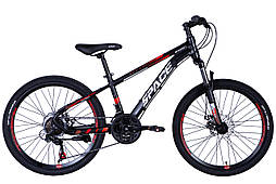 Велосипед 24" SPACE MERCURY (036) AM DD 2024 рама - 13" чорно-червооний