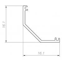 Профиль алюминиевый угловой ЛПУ16 LP led угловой накладной 14075