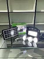 Солнечная станция повербанк 10000мАч Bluetooth MP3 3 лампы и FM-радио, Фонарь автономного освещения int