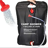 Портативный складной уличный душ 20л с гибким шлангом и веревкой для подвешивания, душ для кемпинга int