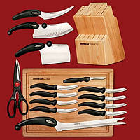 Большой набор профессиональных ножей Miracle Blade 13 в 1 с кухонными ножницами из корозионностойкой стали int