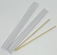 Палочки для суши круглые 225 мм 100шт бамбук в белой упаковке