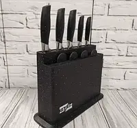 Комплект для кухни из 5 ножей и 4 разделочных досок на подставке, Профессиональный набор поварских ножей int