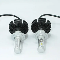 Пара LED-ламп для фар автомобиля с цоколем H7 модель X3 в алюминиевом корпусе, Светодиодные лампы для авто int