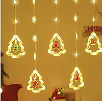 Электрическая гирлянда Фигурки в елке на 10 лампочек 3 метра Теплое свечение, Новогодний декор для дома int