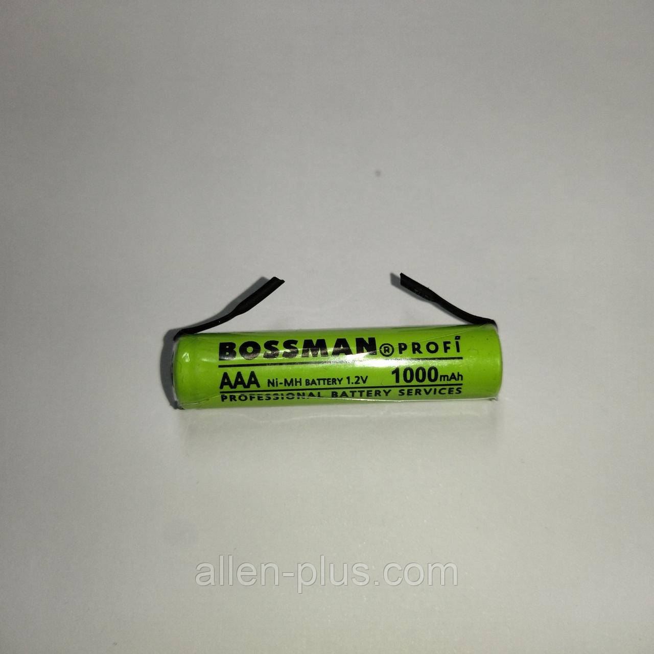 Акумулятор технічний BOSSMAN PROFI Ni-MH AAA/HR03 1,2V 1000mAh з пелюстками під паяння