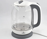 Прозрачный чайник электрический из термостойкого стекла с диодной подсветкой и фильтром 1.7 литра 1800Вт int