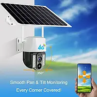 IP-камера бездротова на сонячній батареї з підтримкою 4G SIM-картки та віддаленим керуванням, WiFi камера int