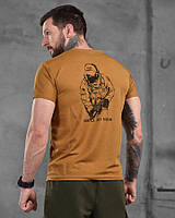 Качественная футболка койот с принтом, футболка тактическая потоотводящая coolmax износостойкая oj465