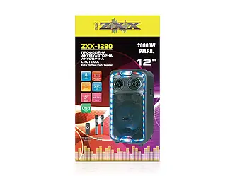 Акустична переносна колонка ZXX-1290 60Вт 12" 71х345х30см TWS/FM/USB/TF/SD/BT/REC/LED/2MIC 1шт 6737