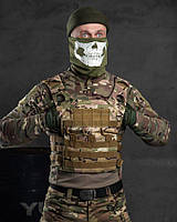 Боевая плитоноска multicam 25х30 см, плитоноска военная зсу molle с карманами, армейский жилет qx782