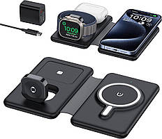 Магнітна бездротова зарядна станція для iPhone Apple Watch та AirPods