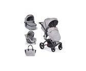 Cangaroo Kinderwagen Ellada 3 in 1 Babyschale, Babywanne, Sportsitz, klappbar grau