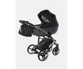 Junama Diamond S-Line V3 - Kombi-Kinderwagen Set 2in1 inkl. Sportsitz und Babywanne - Black / Silver