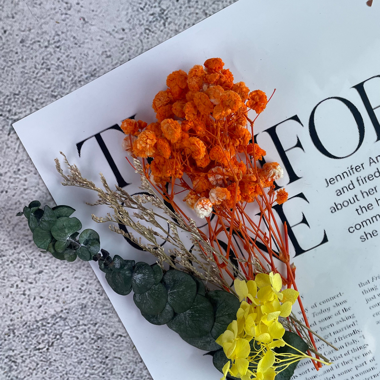 Помаранчеві сухі квіти для декору, фото 1