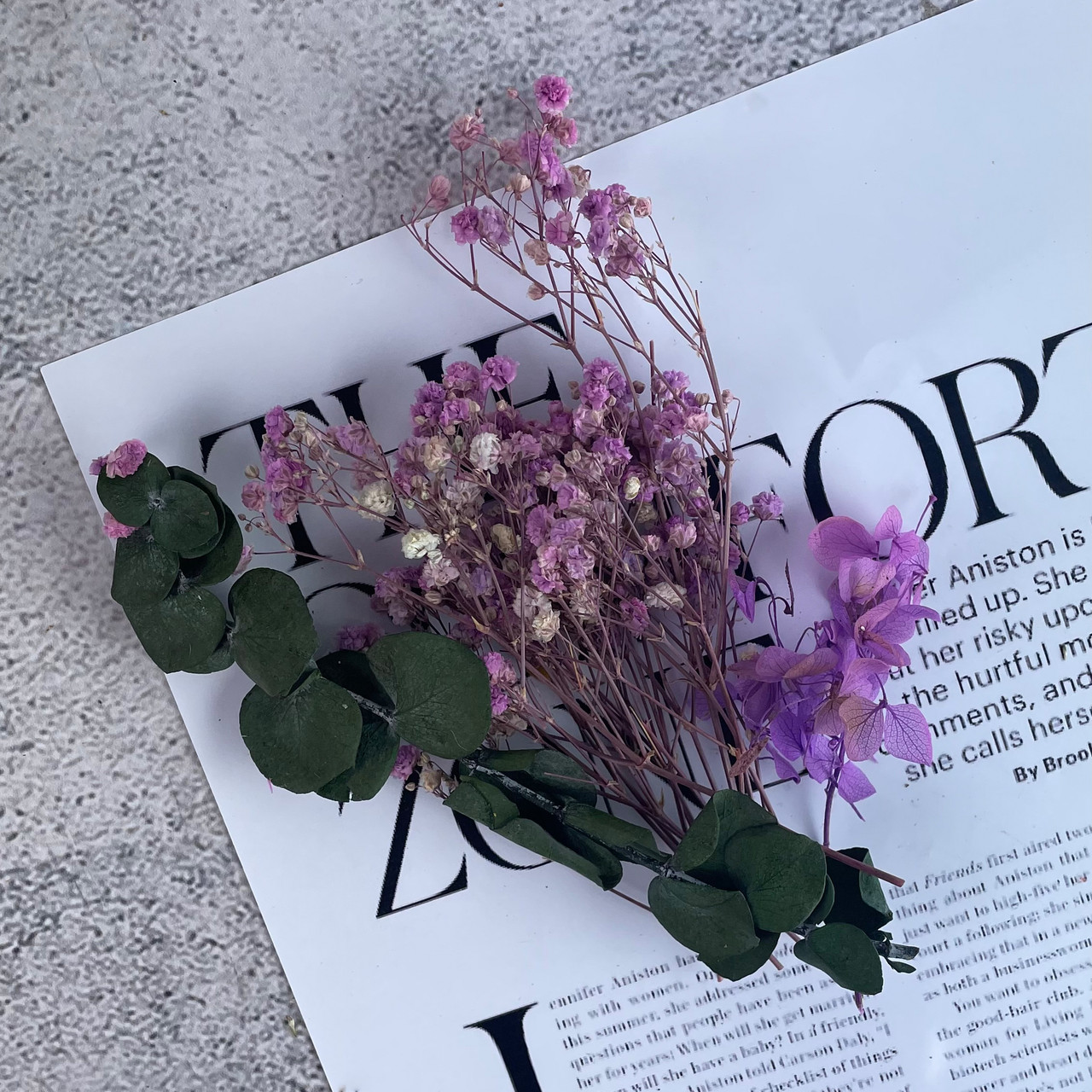 Фіолетові сухі квіти для декору, фото 1