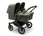 Bugaboo Donkey 5 Twin Zwillingskinderwagen Black / Wald Grün