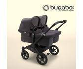 Bugaboo Donkey 5 Twin Mineral Zwillingskinderwagen Verwaschenes Schwarz