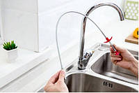 Тросик для чищення мийки зі щипцями, Трос кіготь щуп для чищення труб раковини каналізації зі щипцями 60 см