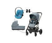 Cybex GOLD Kombikinderwagen Balios S Lux Trio-Set inkl. Babyschale Cloud G i-Size sky blue / beach blue